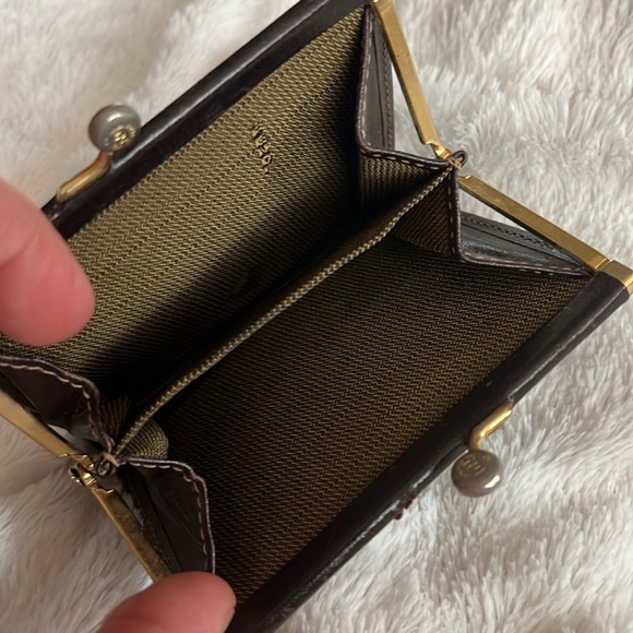 Authentic Fendi Zucca Kiss Lock Coin Wallet - Picture 7 of 13